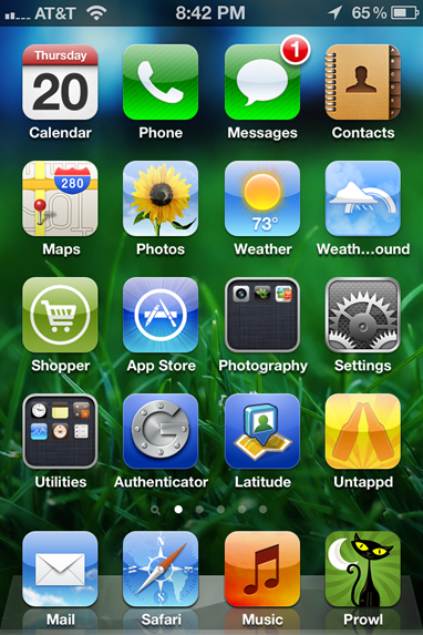 iPhone Homescreen in iOS 5